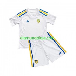 Camisola Leeds United Criança Equipamento Primeiro 2023-2024 Manga Curta
